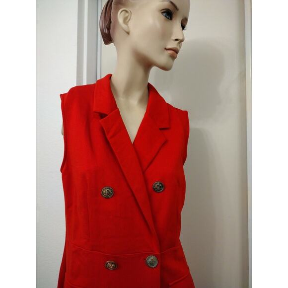 NEW Lac Bleu Red Tuxedo Body Con Dress( Large) Y2K - Picture 4 of 6